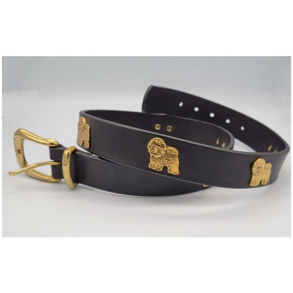 Vintage Black and Gold Tone Dog Belt - Picture 1 of 4